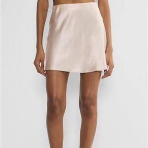 Aritzia Satin Mini Skirt in Champagne